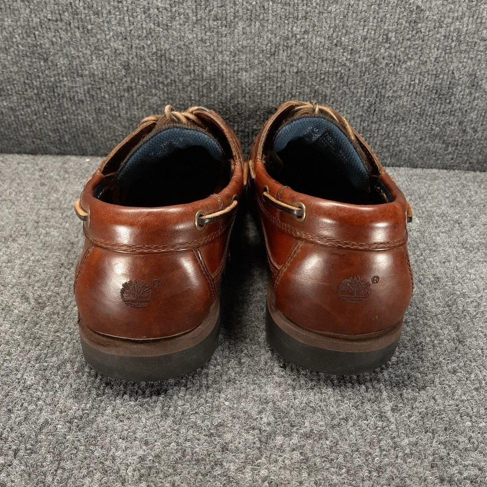 Timberland Men's Brown Leather Slip on Moccasins Boat Shoes Size 7.5 M 71026